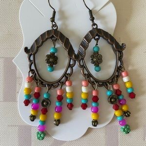 Zarcillos bohemios de cuentas de vidrio
